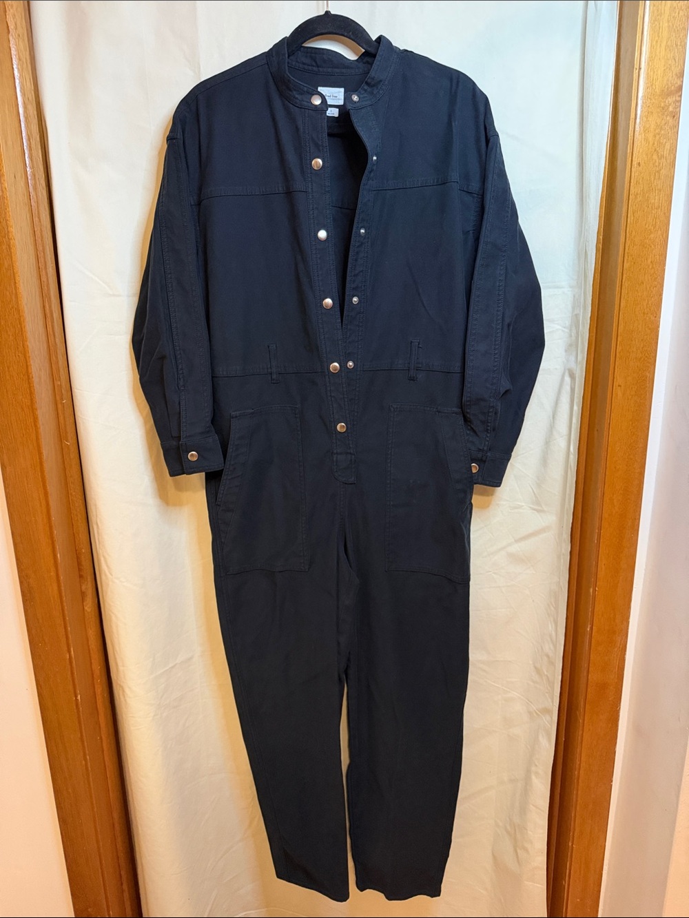Wilfred Free Black Utility Jumpsuit with Snap Front (Size Small)